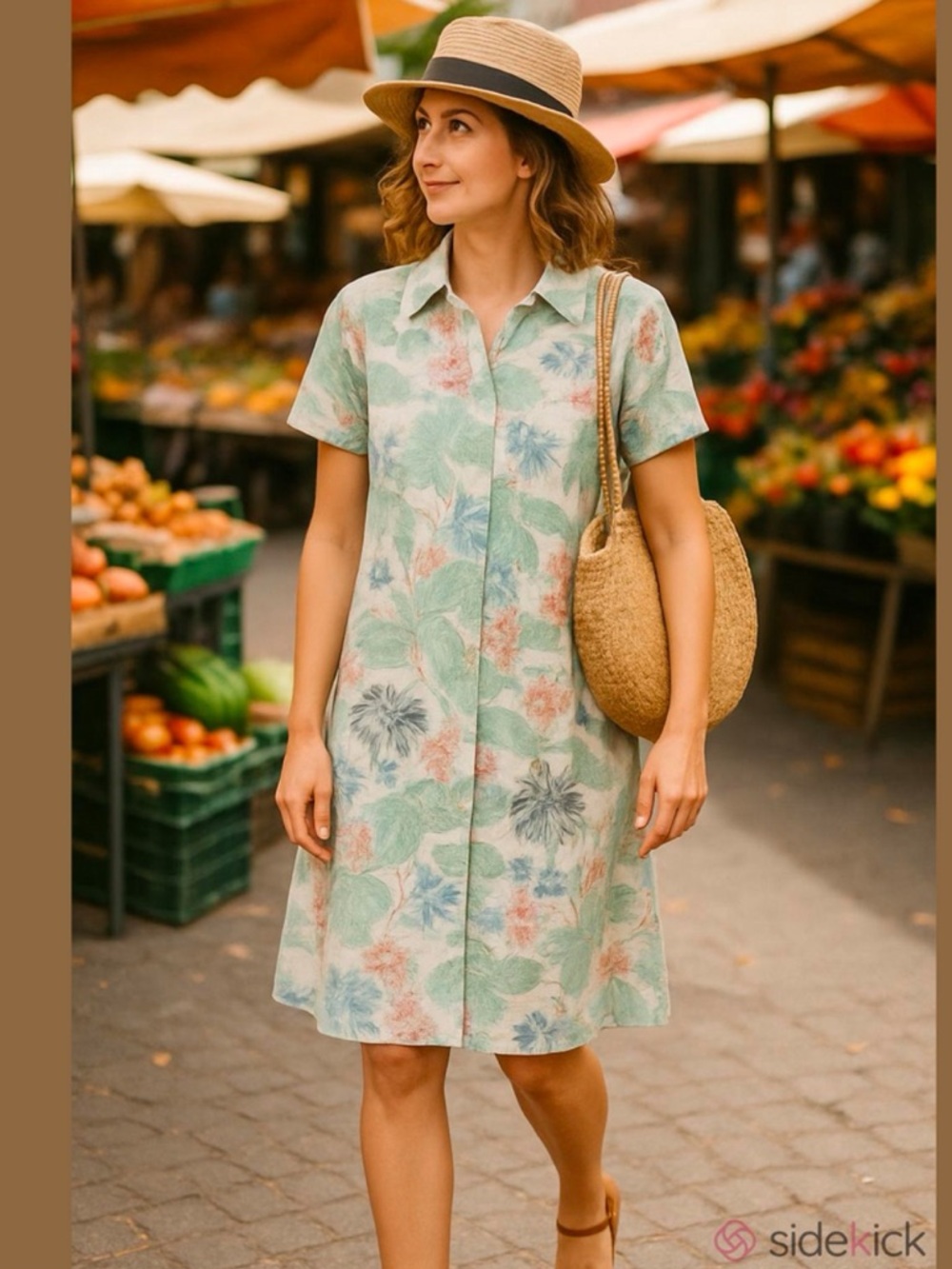 C&C California 100% Linen Beach Toucan Surf Shirt Dress Size S - Picture 1 of 13